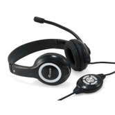 HEADSET USB  EQUIP LIFE MICROFONO FLEXIBLE CONTROL DE VOLUMEN  COLOR NEGRO / BLANCO