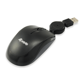 MOUSE EQUIP LIFE OPTICO 2 BOTONES  USB CABLE RETRACTIL COLOR NEGRO 1000DPI