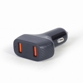 CARGADOR RÃ?ÂPIDO DE COCHE USB GEMBIRD DE 2 PUERTOS, QC3.0, 36 W, NEGRO