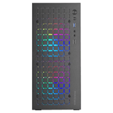 CAJA COMPACTA MICROATX MARS GAMING MC-CORE BLACK FRONTAL METAL-MESH CON 2 VENTILADORES FRGB 120mm VENTANA LATERAL COMPLETA SIN FUENTE DE ALIENTACION