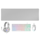 PACK TECLADO MOUSE HEADSET Y ALFOMBRILLA MARS GAMING MCP-RGB3 WHITE TECLADO TKL H-MECH RED MOUSE RGB FLOW 3200DPI HEADSET FRGB ANC ALFOMBRILLA XXL