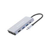 ADAPTADOR USB-C 10IN1 CONCEPTRONIC HDMI VGA USB 3.0 USB-A AUDIO LAN GIGABIT LECTOR DE TARJETAS USB-C PD 100W