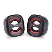 ALTAVOCES 2.0 EQUIP LIFE MINI  6W RMS COLOR NEGRO Y ROJO JACK 3.5" ALIMETANCION USB