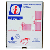 CAJA 50 FUNDAS FORMATO A3 "U" PORTADOCUMENTOS PVC CRISTAL 150 MICRAS IBERPLAS 86Q50