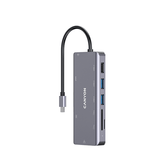 Docking Station Canyon 9 en 1 Universal 1xHDMI 4K 1xEth 1000 2xUSB-A 3.0 1xUSB-A 2.0 1x3.5 audio 1xUSB TypeC 1xUSB TypeC PD 100W lector de tarjetas Al