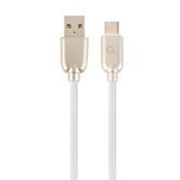 CABLE DE CARGA Y DATOS GEMBIRD USB TIPO C DE CAUCHO PREMIUM, 2M, BLANCO