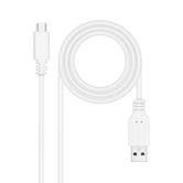 Nanocable Cable USB 3.1 Gen2 USB-C/A 1,5 M Blanco