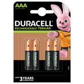 Pila duracell recargable aaa 750 mah blister de 4 unidades