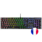 TECLADO MECANICO EN FRANCES MARS GAMING MK422 BLACK SWITCH AZUL PR DE 100Hz ANTI-GHOSTING AVANZADO ILUMINACION RGB