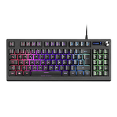 TECLADO H-MECANICO COMPACTO TKL MARS GAMING MKREVO EN PORTUGUES COLOR NEGRO CON PAD NUMERICO Y RUEDA/SCROLL MULTI FUNCION FULL RGB  TECNOLOGIA H-MECH