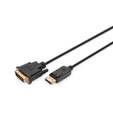 Cable adaptador DisplayPort  DP - DVI (24+1) M/M  2 m  con bloqueo  compatible con DP 1.1a  CE sw