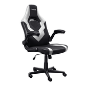 SILLA GAMER TRUST GXT 703 NEGRA/BLANCA 25130 ELEVADOR DE GAS CLASE 4 REPOSABRAZOS ABATIBLES BLOQUEO DE INCLINACION Max. 140Kg