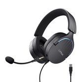 HEADSET TRUST GAMING GXT 490 NEGRO FAYZO 24900 USB 7.1 MICROFONO DESMONTABLE Y FLEXIBLE ILUMINACION RGB AURICULARES GIRATORIOS