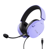 HEADSET TRUST GAMING GXT 490 MORADO FAYZO 25303 USB 7.1 MICROFONO DESMONTABLE Y FLEXIBLE ILUMINACION RGB AURICULARES GIRATORIOS