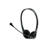 HEADSET EQUIP LIFE CONEXION  JACK 3.5MM  MICROFONO FLEXIBLE CONTROL DE VOLUMEN Y MUTE COLOR NEGRO