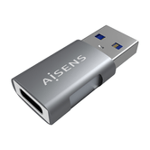 AISENS - MINI ADAPTADOR USB 3.2 GEN2 10G 3A, TIPO USB-C/H-A/M, GRIS