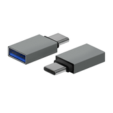 AISENS Mini Adaptador Aluminio USB 3.2 Gen1 3A, Tipo USB-C/M-A/H, Gris