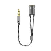 Aisens Adaptador audio Jack 3.5 4pines Macho a 2xjack 3.5 3pines Hembra 0.25m gris