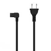 AISENS Cable Alimentación Acodado Forma 8, CEE7/16/M-C7/H, Negro, 3.0M