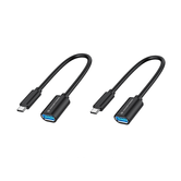 ADAPTADOR USB-C MACHO A USB-A HEMBRA OTG 0.2M