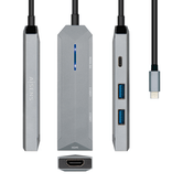 AISENS ASUC-4P002-GR base para portátil y replicador de puertos Alámbrico USB 3.2 Gen 1 (3.1 Gen 1) Type-C