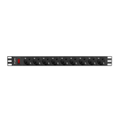 REGLETA LANBERG 1U 16A 9X SCHUKO RACK 19" 3M NEGRO