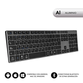 TECLADO SUBBLIM INALAMBRICO ALUMINIO ADVANCE EXTENDED GREY