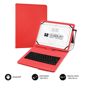 FUNDA Y TECLADO TABLET 10.1´´ SUBBLIM ROJA