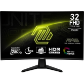 MSI MONITOR MAG 32C6X. 31.5" (80 CM). CURVO 1500R. VA. 1920x1080 FHD. 16:9. 150HZ. NEGRO