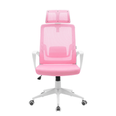 SILLA ERGONOMICA MARS GAMING MGCERGOLITEWPK ROSA CON DETALLES EN BLANCO RESPALDO EN MALLA TRANSPIRABLE AJUSTE LUMBAR-CERVICAL-REPOSABRAZOS