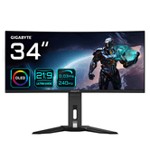 MONITOR GIGABYTE Monitor de juegos curvo OLED WQHD MO34WQC2 de 34” - 3440x1440 (WQHD), 240Hz, 0.03ms, KVM, 250 cd/m², FreeSync Premium Pro, Displ