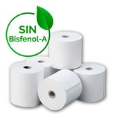 PACK DE 10 ROLLOS DE PAPEL TERMICO DE 57x35mm LIBRE DE BISFENOL A