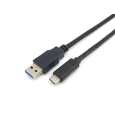 CABLE USB-A MACHO USB-C MACHO USB 3.2 2M TRANSFERENCIA 5G 3A COLOR NEGRO