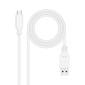 Nanocable Cable USB 3.1 Gen2 USB-C/A 2 M Blanco