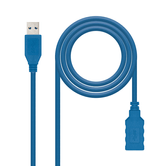 CABLE USB 3.0 TIPO A/M-A/H AZUL 1 MT NANOCABLE 10.01.0901-BL