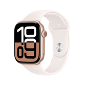 Apple Watch Series 10 GPS + Cellular 46mm Rose Gold Aluminium Case with Light Blush Sport Band - M/L