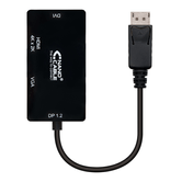 CONVERSOR NANO CABLE DISPLAYPORT A VGA/DVI/HDMI 15CM NEGRO