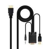 Nanocable Conversor HDMI a VGA-Jack-UBS, 1.8 m