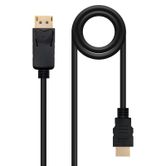 CABLE CONVERSOR NANO CABLE DISPLAYPORT A HDMI DP/M - HDMI/M 0,5M NEGRO