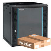 PHASAK  Mural Rack PHASAK Pro 19" 12U Desmontado - Envio Flat Pack - PHO 2112D  Negro