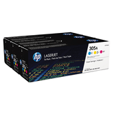 PACK TONER HP CYAN, MAGENTA Y AMARILLO 305A CF370AM