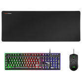 PACK TECLADO MOUSE Y ALFOMBRILLA MARS GAMING MCPX NEGRO PORTUGUES TELCADO HIBRIDO H-MECH MOUSE ULTRA