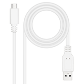 Nanocable Cable USB 2.0 3A USB-C-M/M 1M Blanco