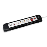 REGLETA ALIMENTACION EQUIP CON 4 TOMAS CABLE DE RED DE 1.5 METROS + 2 PUERTOS USB PROTECCION SOBRECA