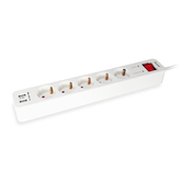 REGLETA EQUIP CON 5 TOMAS CABLE DE RED DE 1.5 METROS  + 2 PUERTOS USB Y BOTON DE APAGADO ENCENDIDO