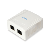 ROSETA DE SUPERFICIE CATEGORIA 6 2 HEMBRAS RJ45 COLOR BLANCO