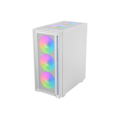 CAJA ATX SEMITORRE GAMING MARS GAMING MCAIRW FRONTAL BLANCO DE MALLA 4x120mm RAINBOW