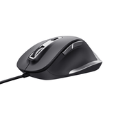 MOUSE TRUST FYDA CON CABLE, 6 BOTONTES, RUEDA DESPLAZAMIENTO 5000DPI NEGRO 24728