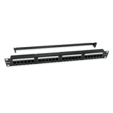 PATCH PANEL 24 PUERTOS UTP CATEGORIA 6 1U COLOR NEGRO