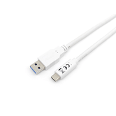 CABLE USB-A MACHO USB-C MACHO USB 3.2 2M TRANSFERENCIA 5G 3A COLOR BLANCO